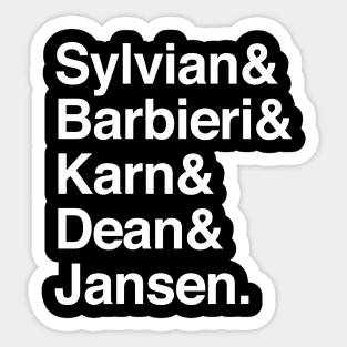 Japan/David Sylvian / Band Names List Tribute Sticker